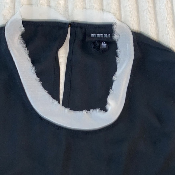 Who What Wear Tank Black And White Raw Edge Classic - Picture 8 of 10